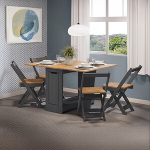 Corona Butterfly Dining Set Table 4 Chairs Folding Mexican Pine Wood Drop Leaf