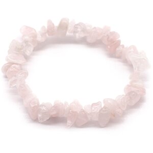Rose Quartz Chip Stone Bracelet - Delicate Pink Gemstone Jewelry
