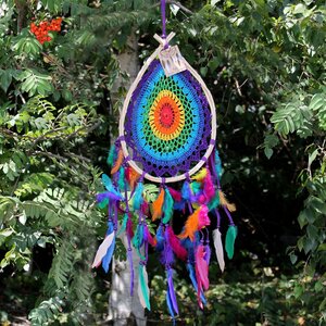 Bali Dream Catcher - Large Multi Teardrop Wall Decor for Sacred Spaces