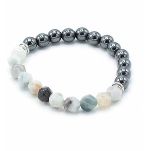 Faceted Gemstone Bracelet with Magnetic Mountain Jade - Sparkling Jewelry Gift