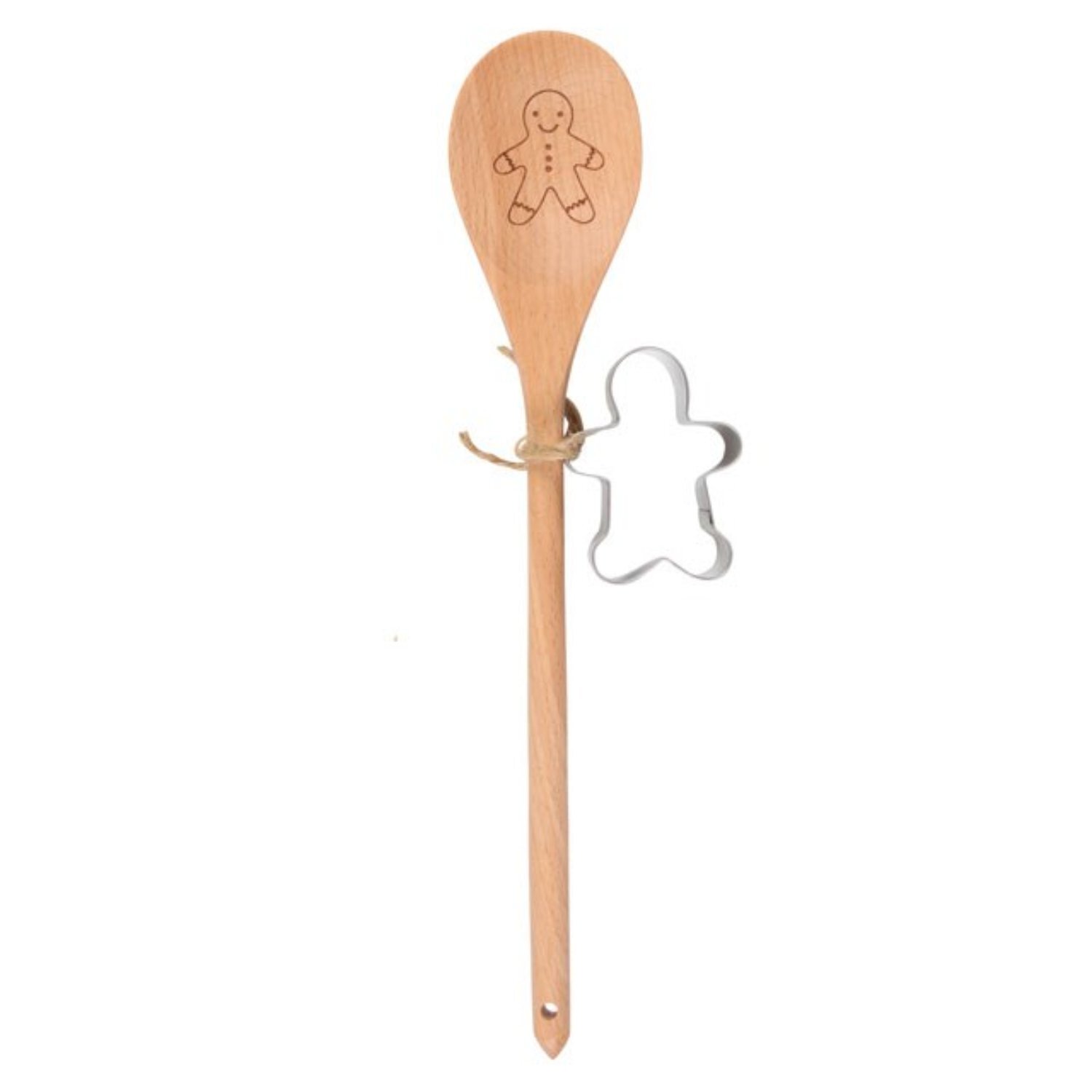 Image of Gingerbread Wooden Spoon Cookie Cutter Set&hellip;