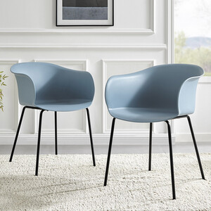 2x Harper Dining Chairs with Black Legs