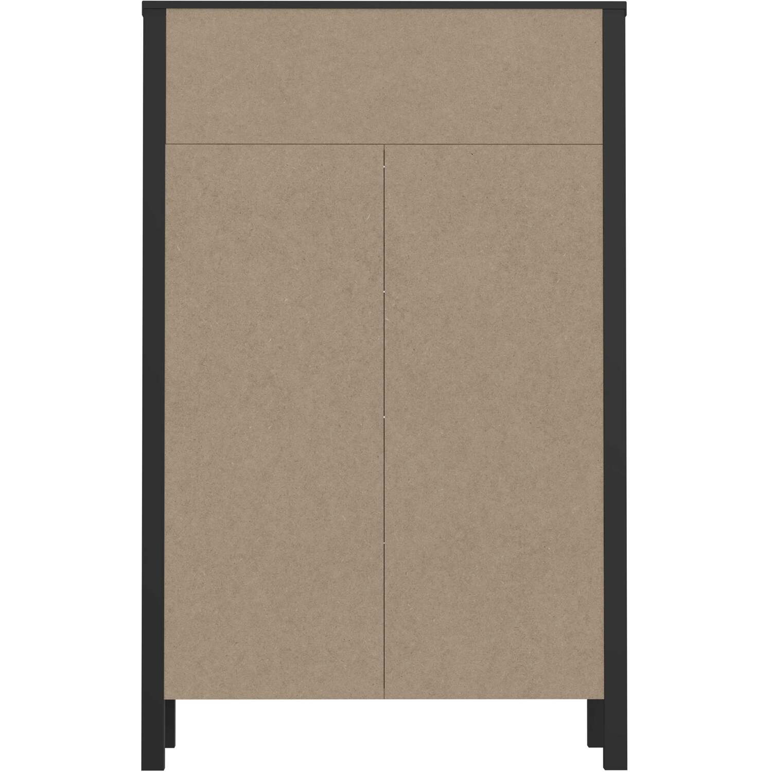 Egtved 4-Drawer Chest in Black and Riviera Oak Effect - Black