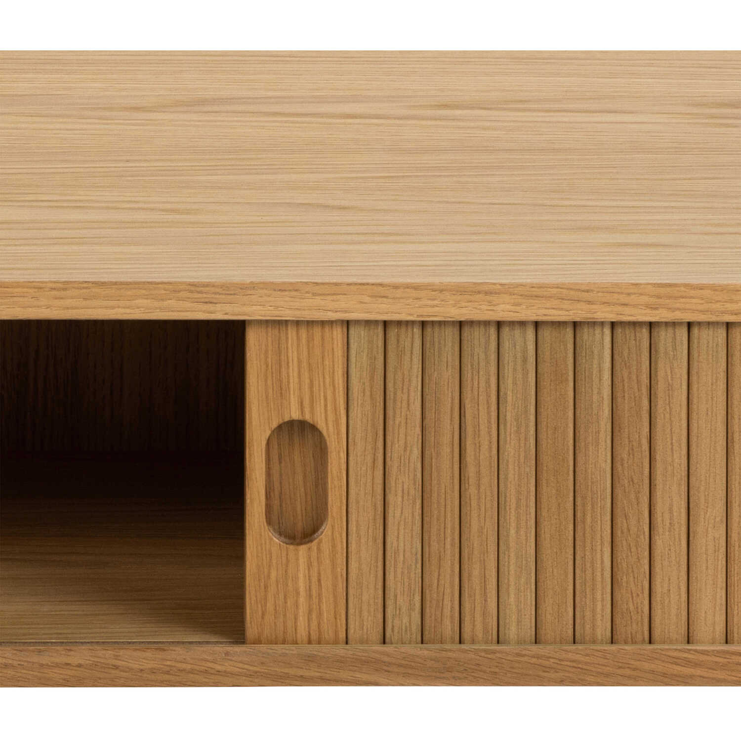 Copenhagen Coffee Table, Natural Oak, Tambour Doors - Natural