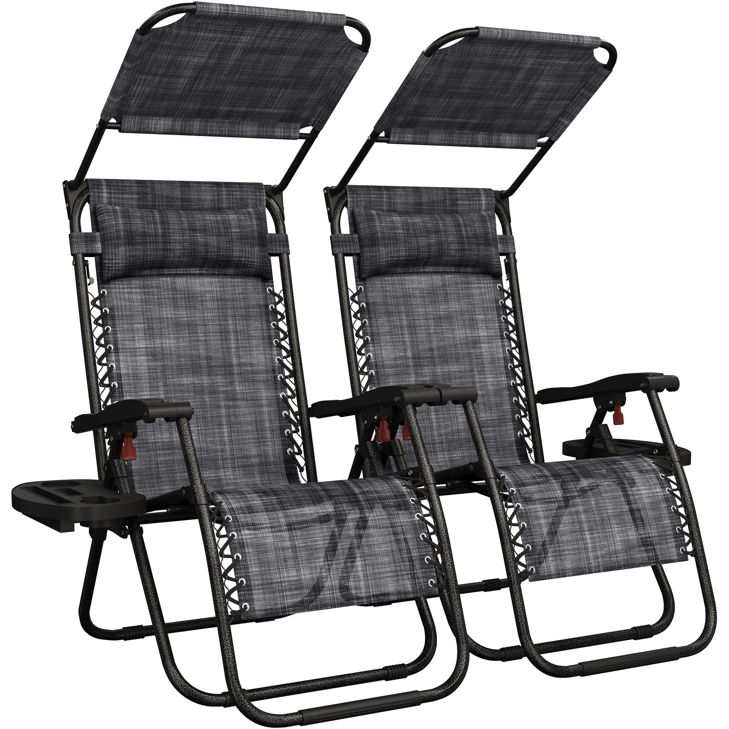 Yaheetech Outdoor Zero Gravity Lounge Chairs with Sunshade - Grey 1 Recliner - Grey / 17kg