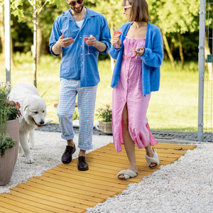 Outsunny Rollable Wooden Garden Pathway - Solid Pine Wood 185 x 60 cm