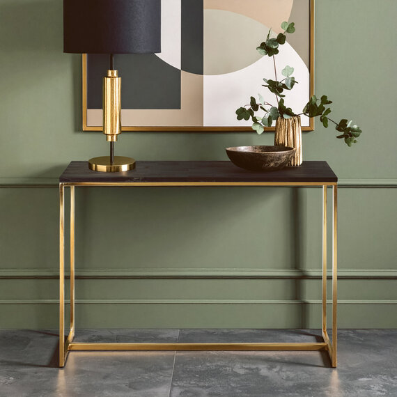 Relic Dark Petrified Wood Console Table