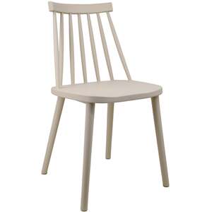 Bruniquel Putty Scandinavian Spindle Back Plastic Dining Chair