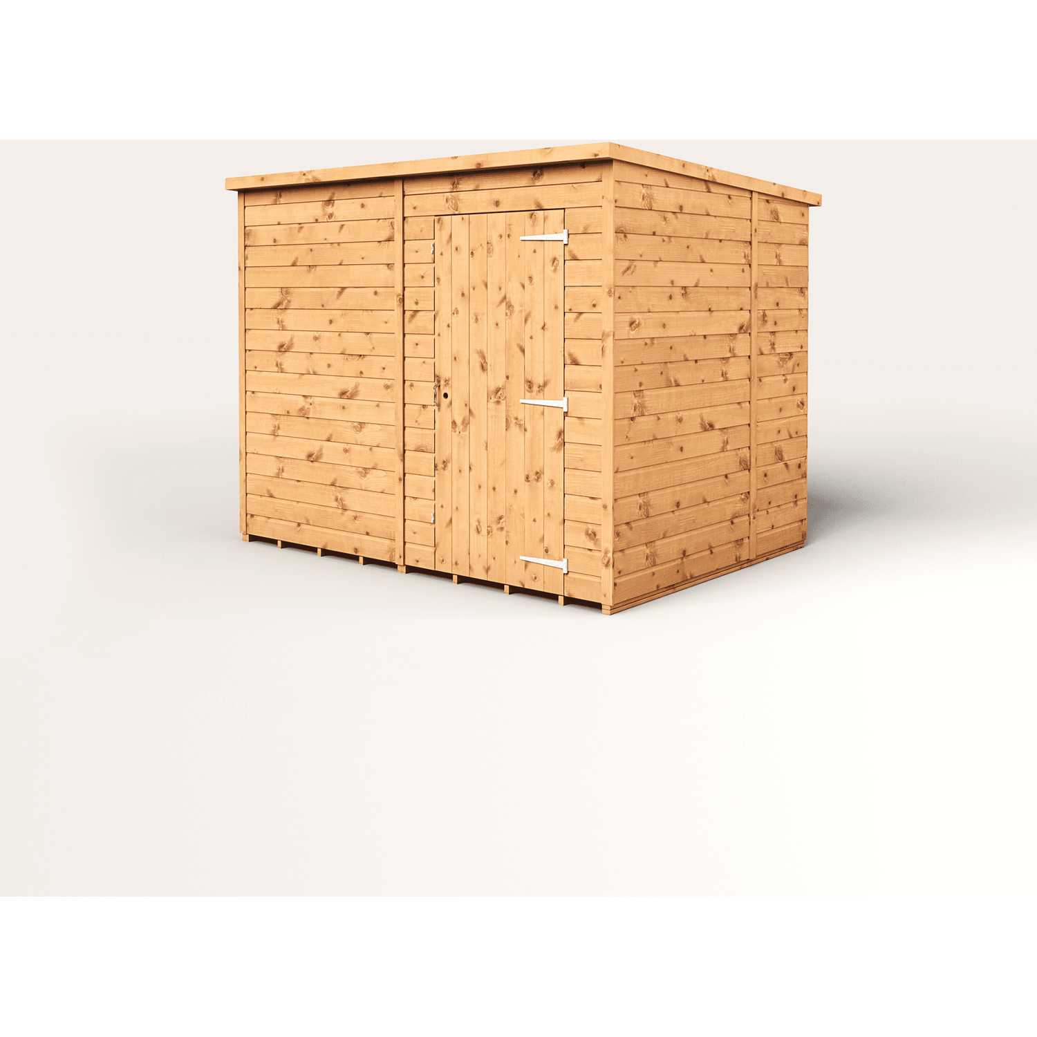 Empire 8x6 Modular Pent Garden Shed with a Single Door - Brown