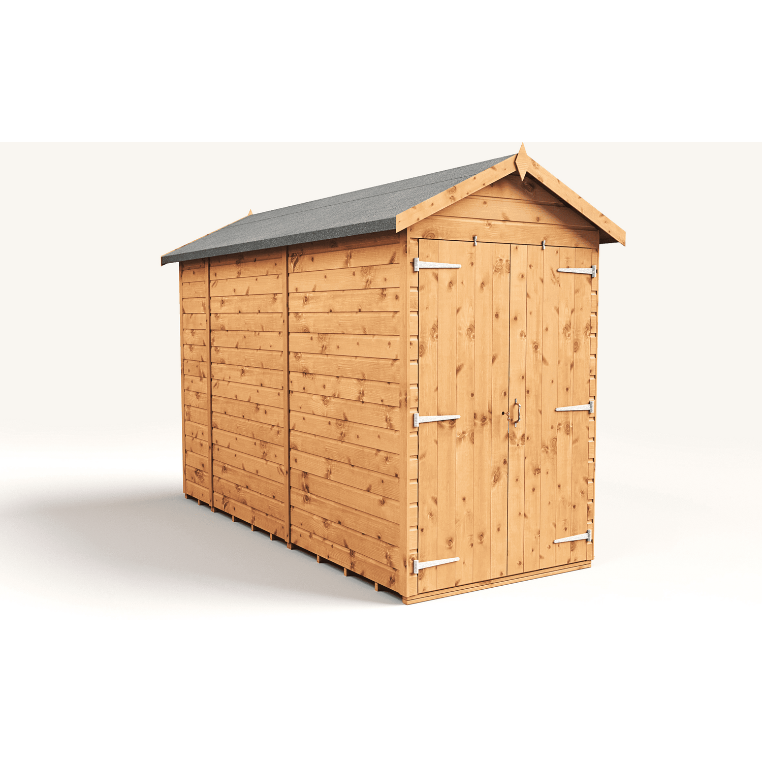 Empire 4x10 Modular Apex Garden Shed with a Double Door - Brown