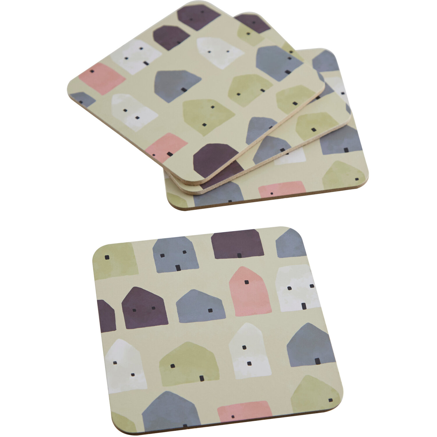 Calcot 4 Piece Square Wild Cottage Coasters - Multicolour