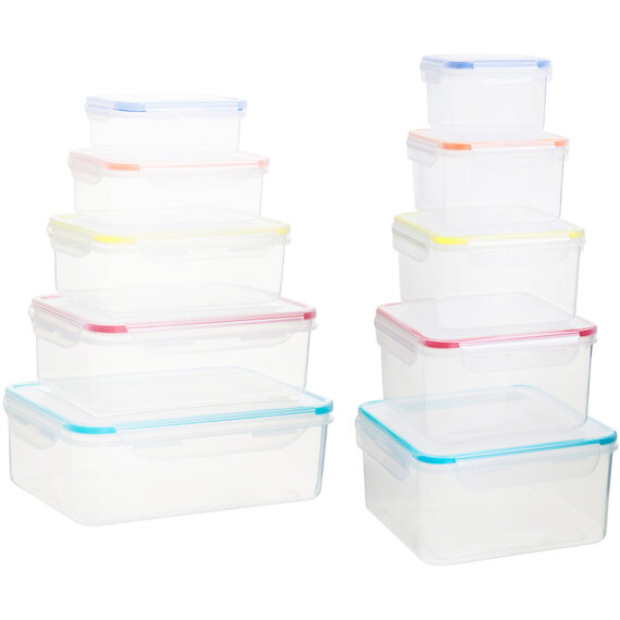 Herrela Set of 10 Food Containers with Airthight Lids