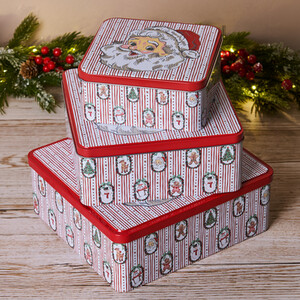 Pack of 3 Santa Face Cake Tins