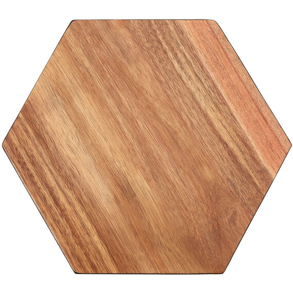 Socorro Acacia Hexagonal Black Edge Chopping and Serving Board