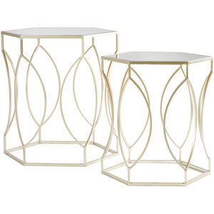 Avantis Set Of 2 Hexagon Champagne Finish Tables
