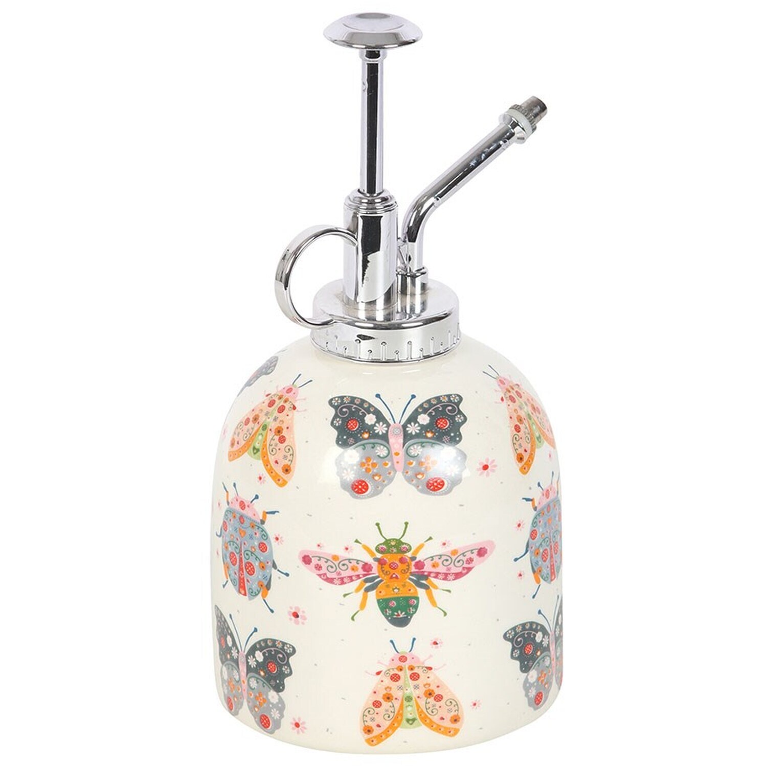 Floral Bug Print Ceramic Plant Mister - Multicolour