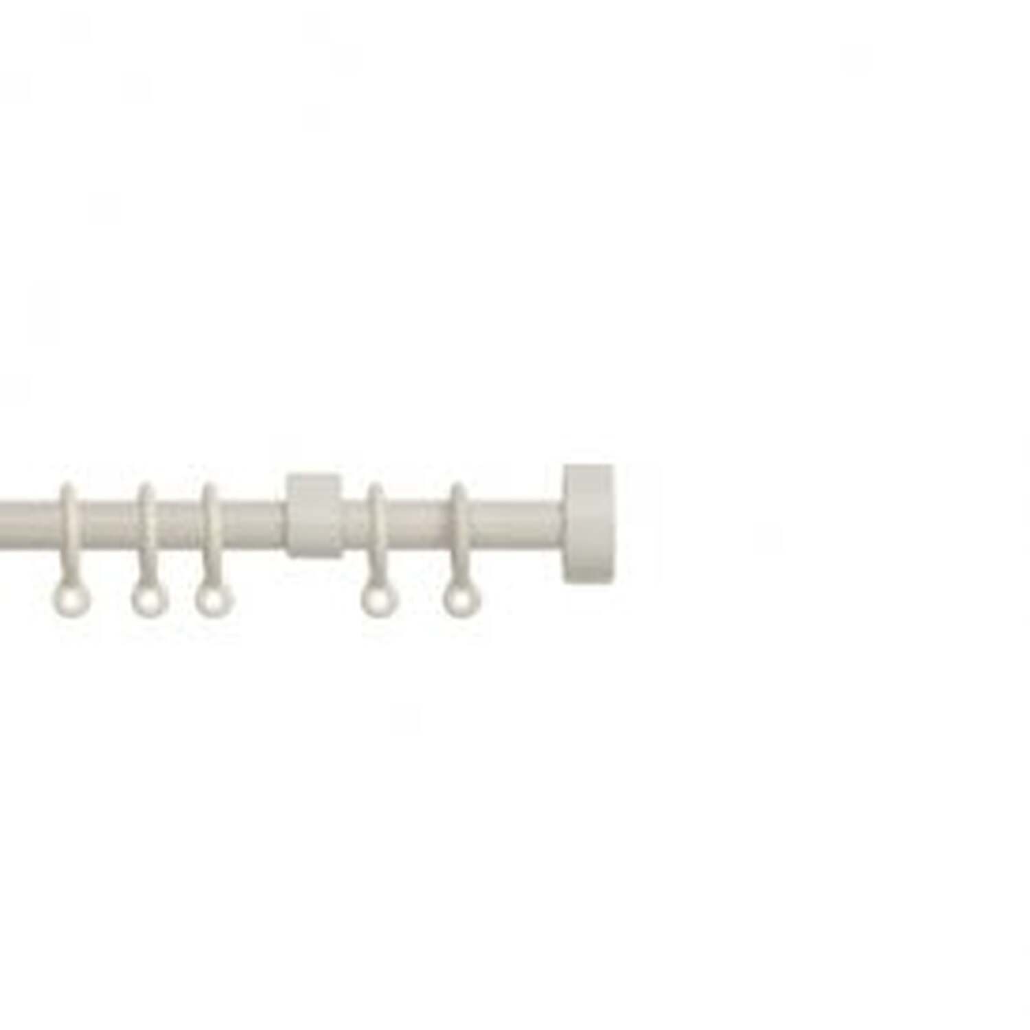 13 - 16mm Silver Stud End Metal Curtain Pole Set - Cream / 150cm