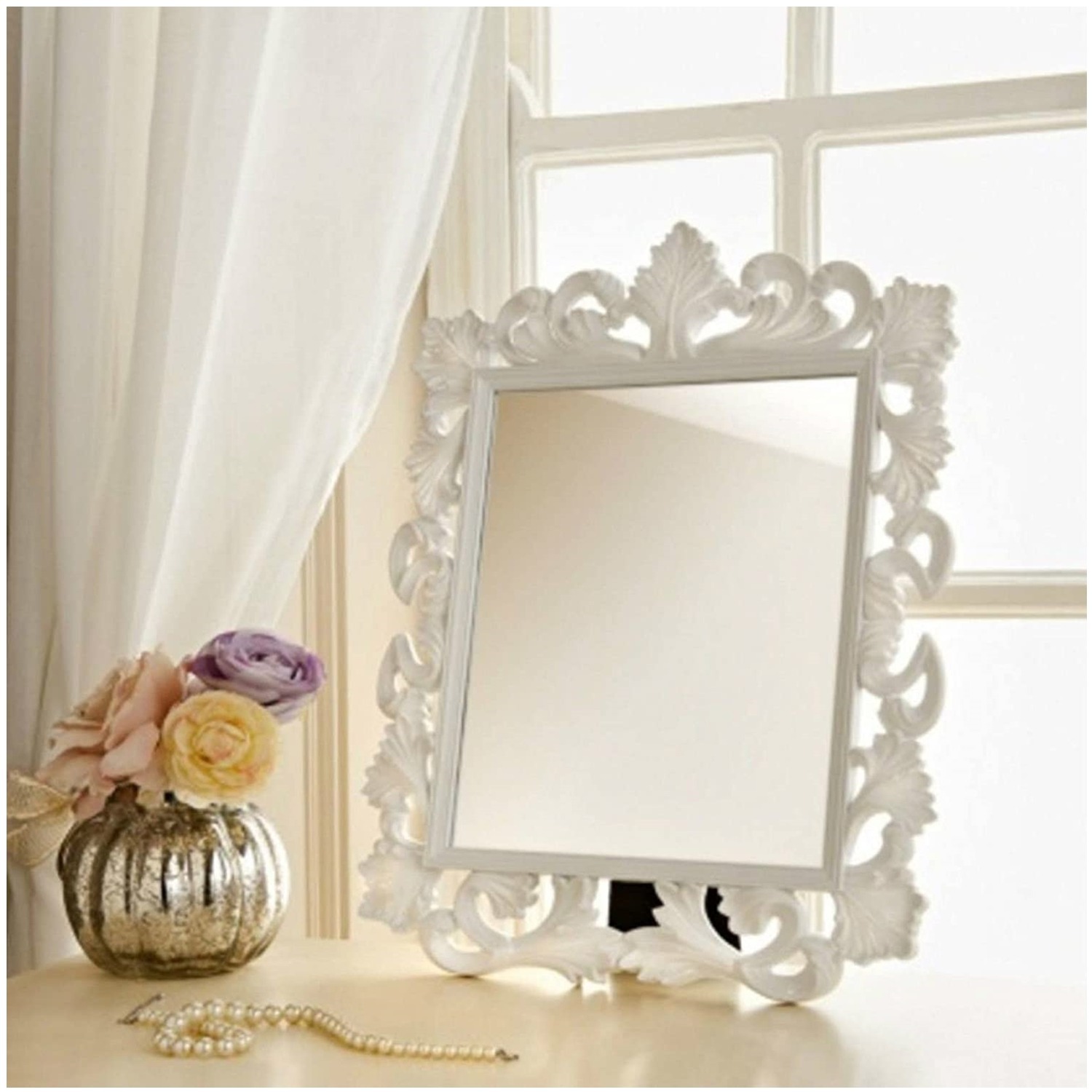 Dressing Table Mirror White - White