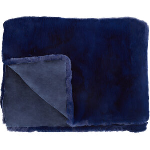 Bosie Lamina Navy Blue Faux Fur Throw