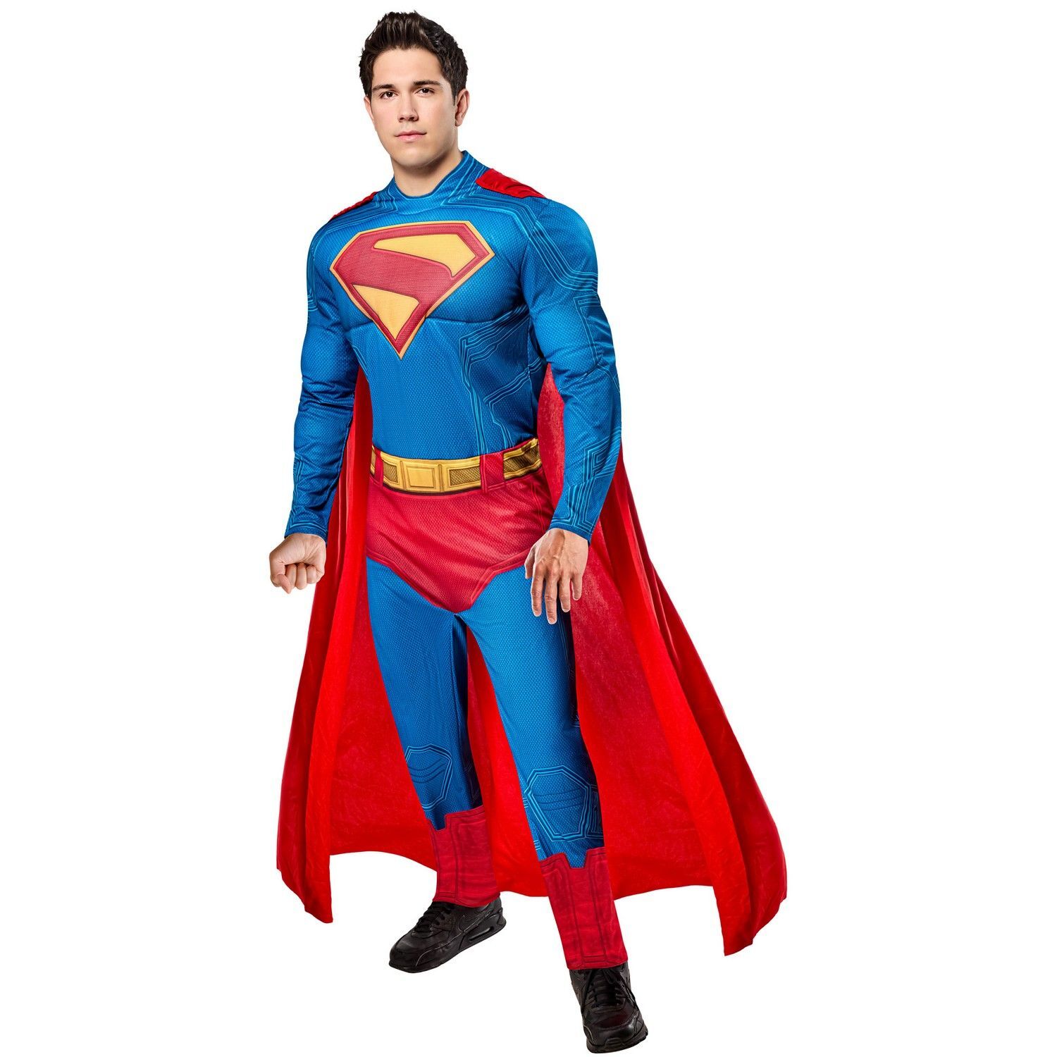 Superman Mens Polyester Costume - Blue/Red/Yellow / M