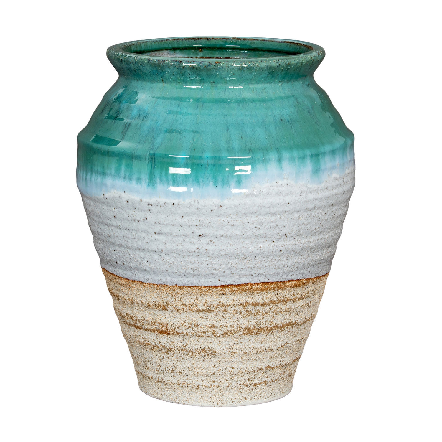Hill Interiors Fen Olpe Vase - Green/Light Brown/White