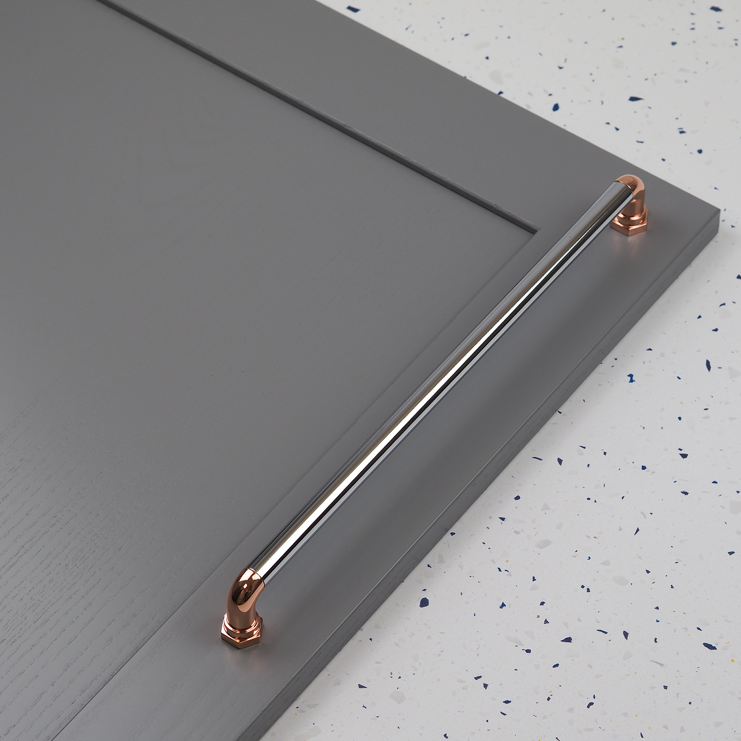 320mm Copper & Chrome Cabinet Handle Rose Gold Silver Cupboard Door Drawer Pull - Image 3