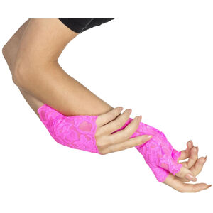 Smiffys Womens/Ladies 80s Lace Fingerless Gloves