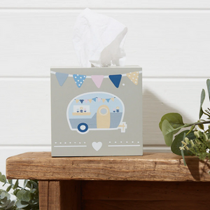Caravan Wooden Camping Tissue Box Holder
