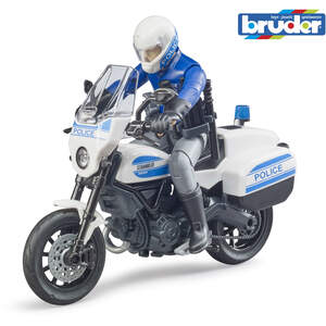 Bruder bworld Scrambler Ducati police motorbike and policeman Police Vehicle Model