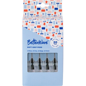 Pack of 20 Betterware Soft Grip Pegs