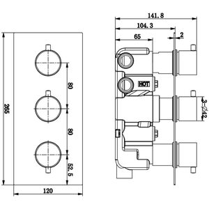 Thermostatic Wall Dual Head Concealed Mixer Shower & Bath Filler