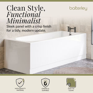 1700mm Gloss White MDF Front Bath Panel and Plinth