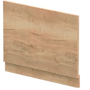 750mm Edge-Power Straight End Bath Panel, Plinth - Textured Woodgrain Autumn Oak