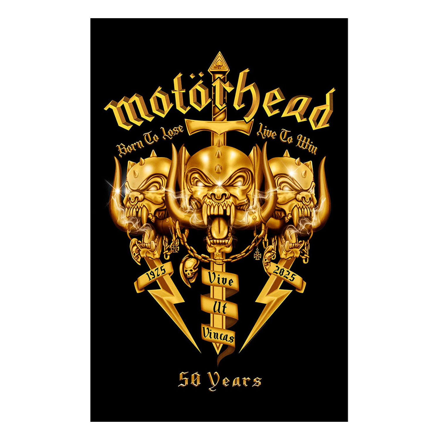 Motorhead Core 50th Textile Poster - Black/Gold