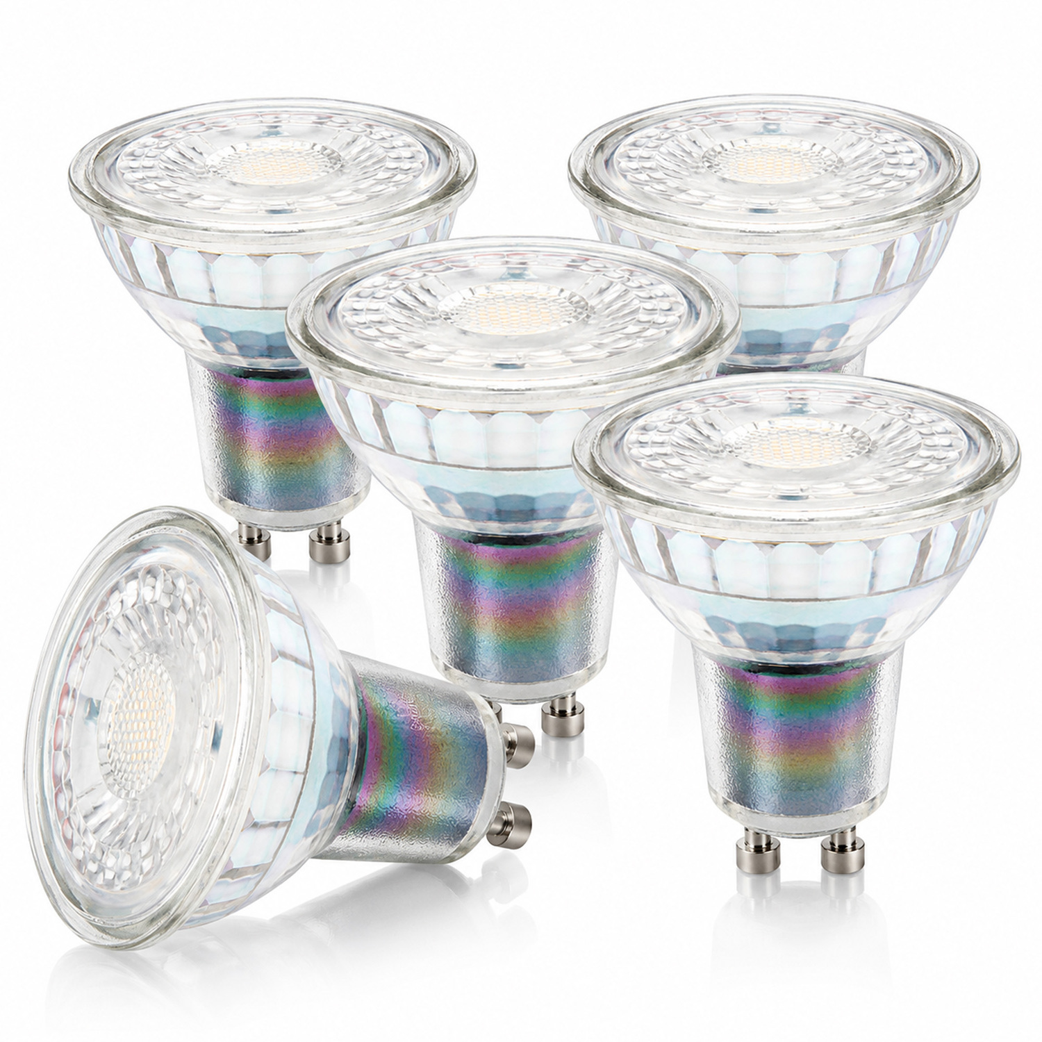 Bell Lighting 3.1W Led Classic Non-Dimmable Halo Glass Gu10 - 3000K - Pack Of 5 - Warm White - 2700K