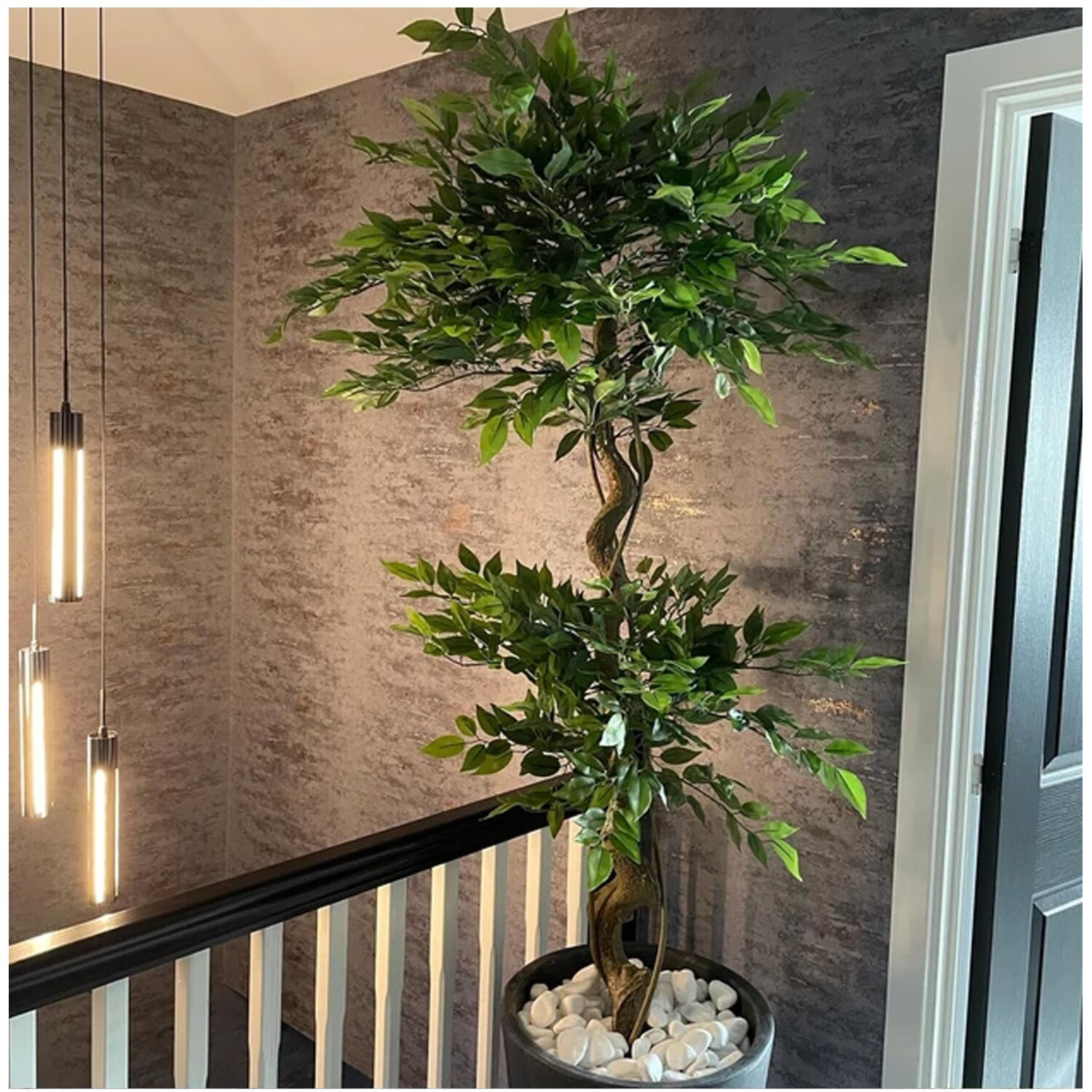 Artificial Twisted Ficus Tree 150cm Potted Indoor Decor - Green