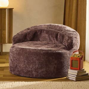 icon Orb Accent Chair Woven Chenille, Mulberry