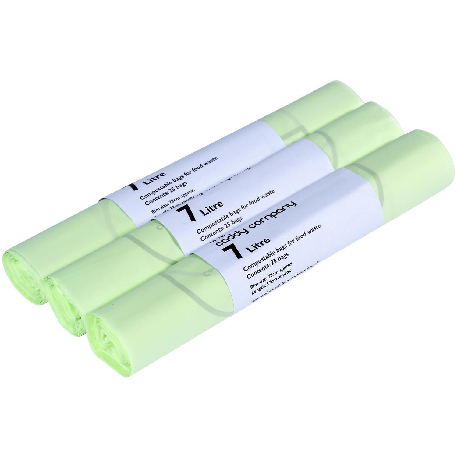 The Caddy Company 7 Litre Compostable Bin Liners with 75 Bags , Green - Image 3