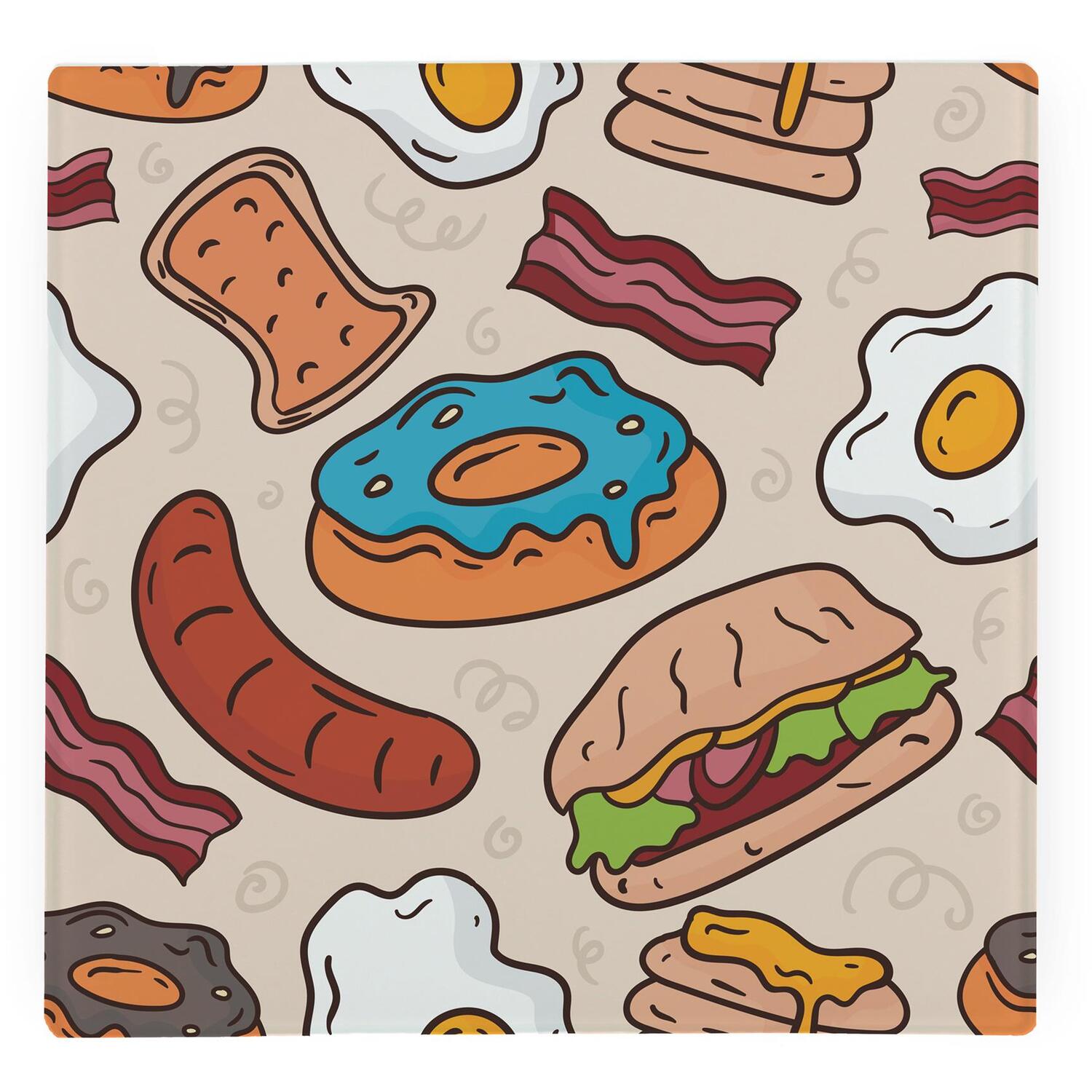Image of Cartoon Breakfast Large Square Worktop Protector&hellip;