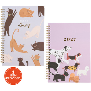 2027 A5 Spiral Cat and Dog Diary