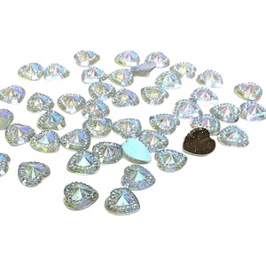 Pack of 50 Taormina AB Clear Acrylic Heart Crystals