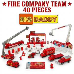 Big Daddy 40 Piece Fire Engine Rescue Toy Set