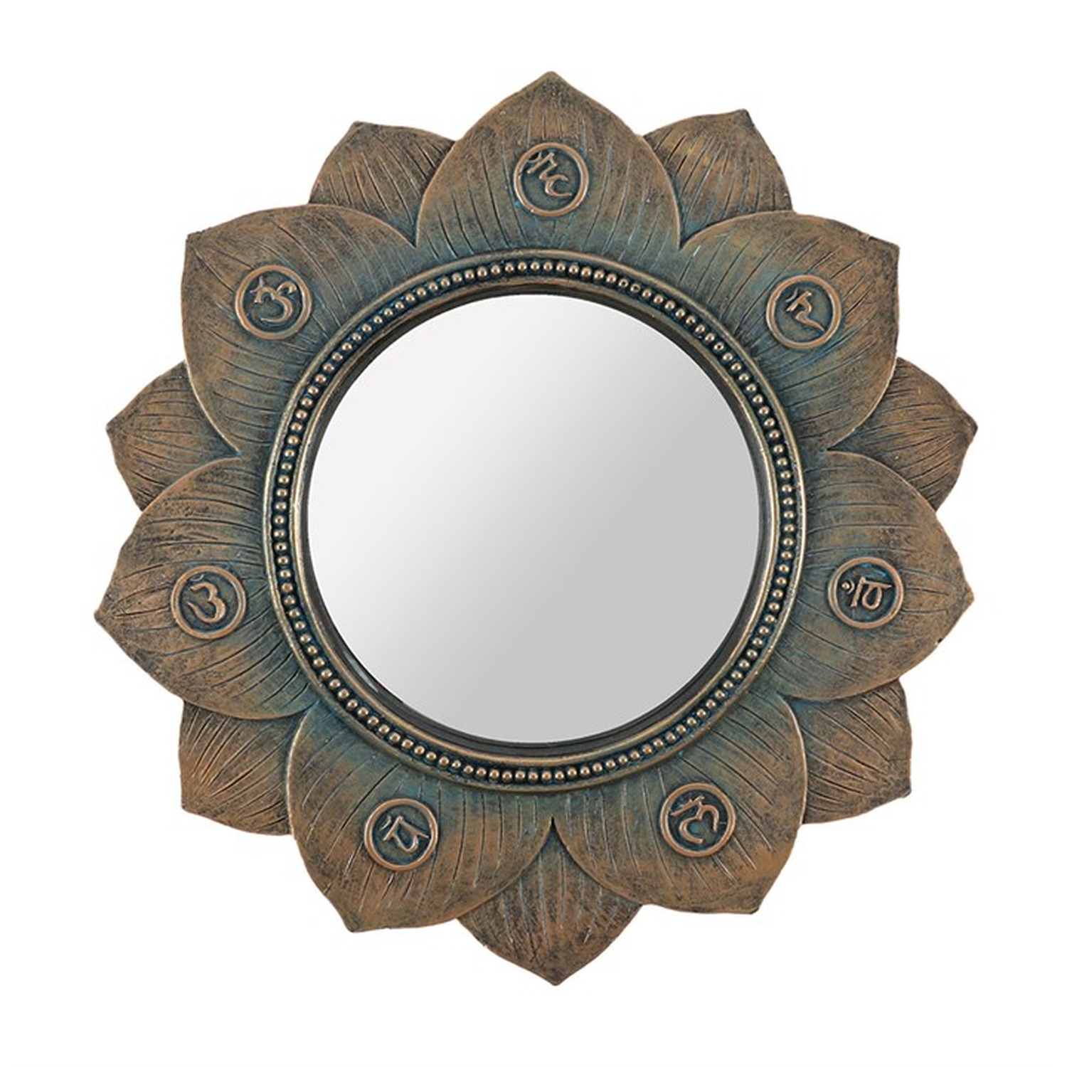 Image of Bronze Lotus Flower Chakra Wall Mirror&hellip;