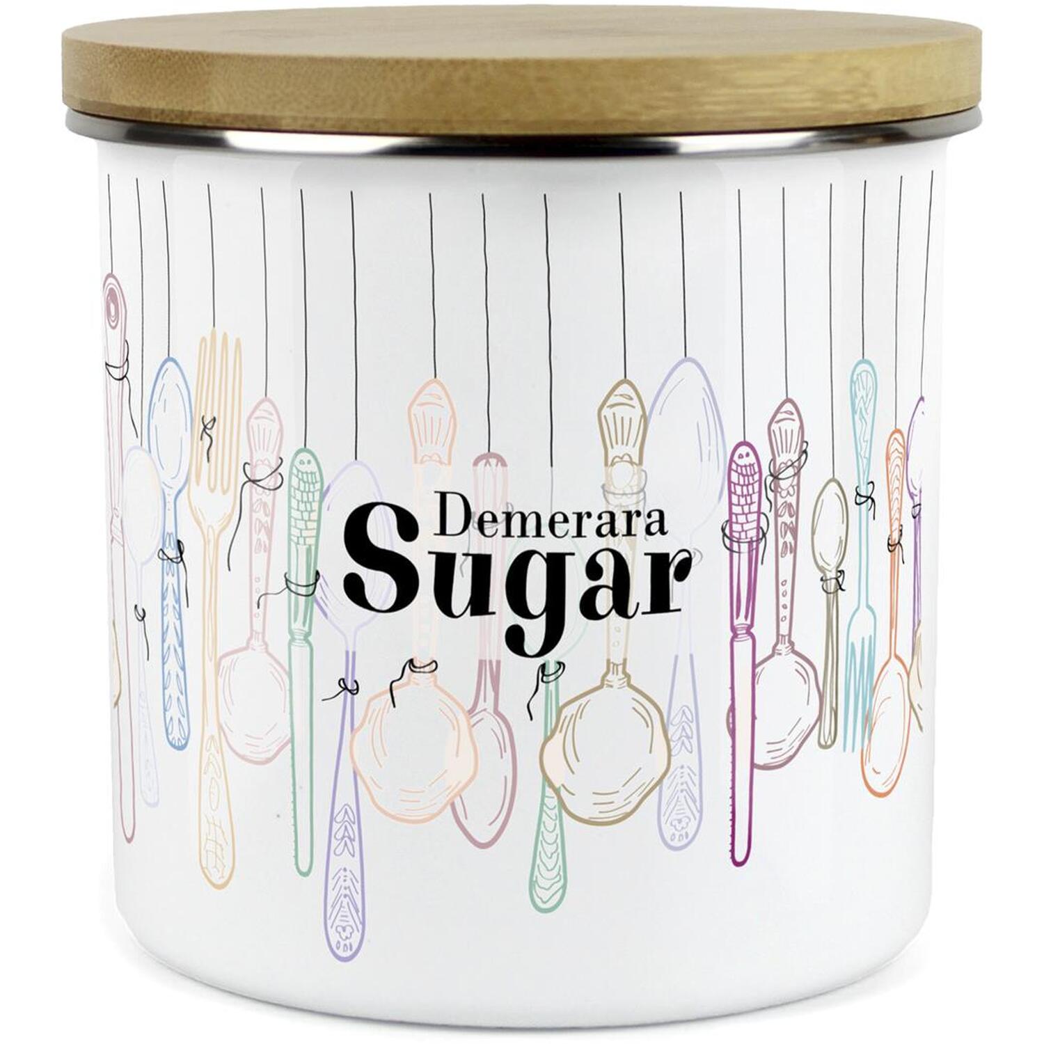 Purely Home Vintage Cutlery Large Flour Storage Canister - White