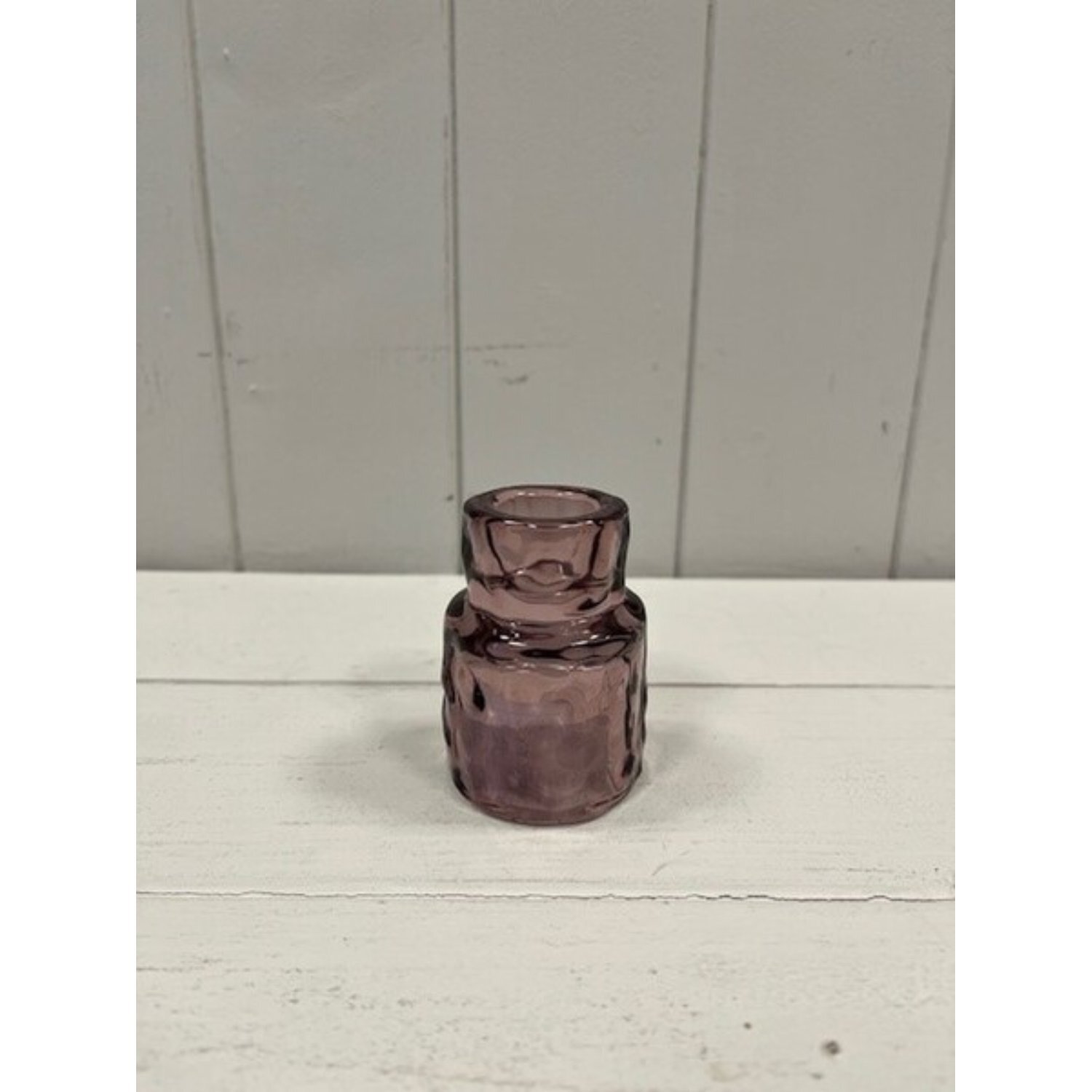  - Small Amethyst Textured Candle Holder - Image 3
