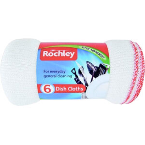 Rochley Bleached Dish Cloths (Pack of 6)
