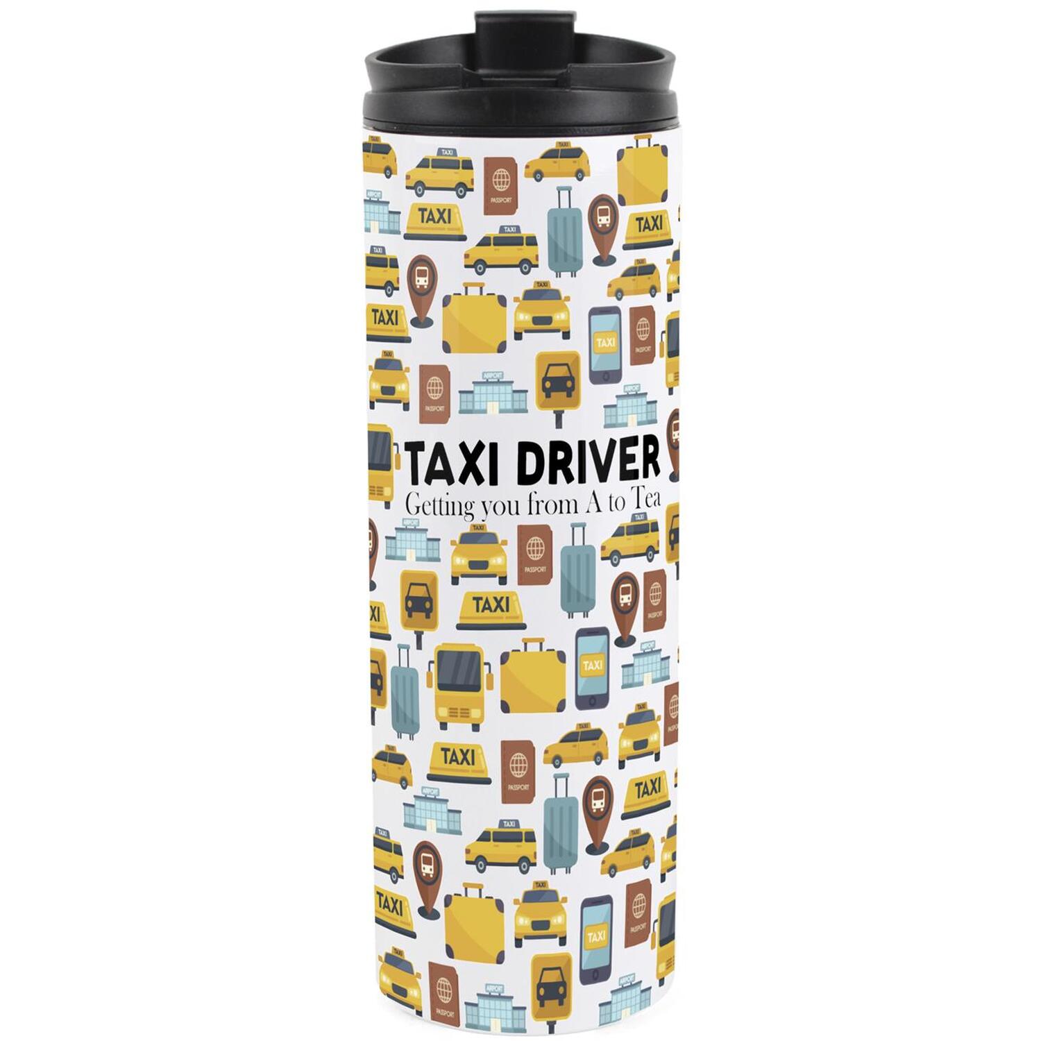 Taxi Driver Travel Mug - Novelty Trades Gift Reusable Stainless Steel Flask - Image 2