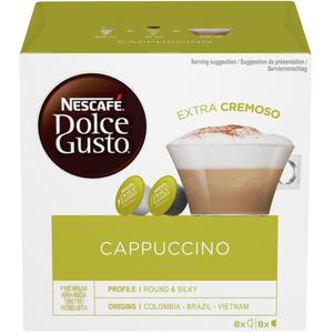 Nescafe Cappuccino Extra Cremoso Coffee Pods 16 Capsules Box