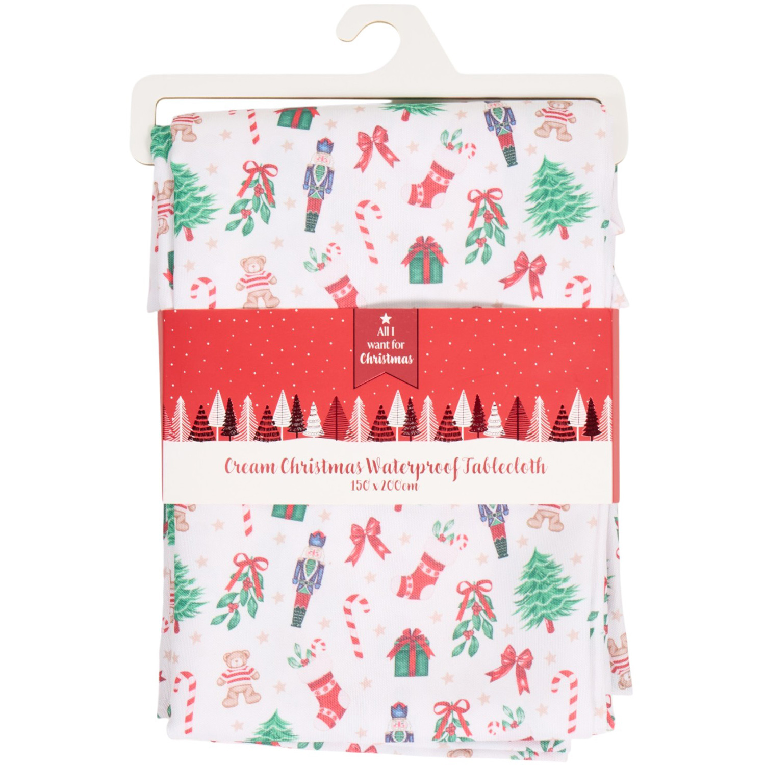 Christmas Waterproof Tablecloth - Wilko Cream - Image 2