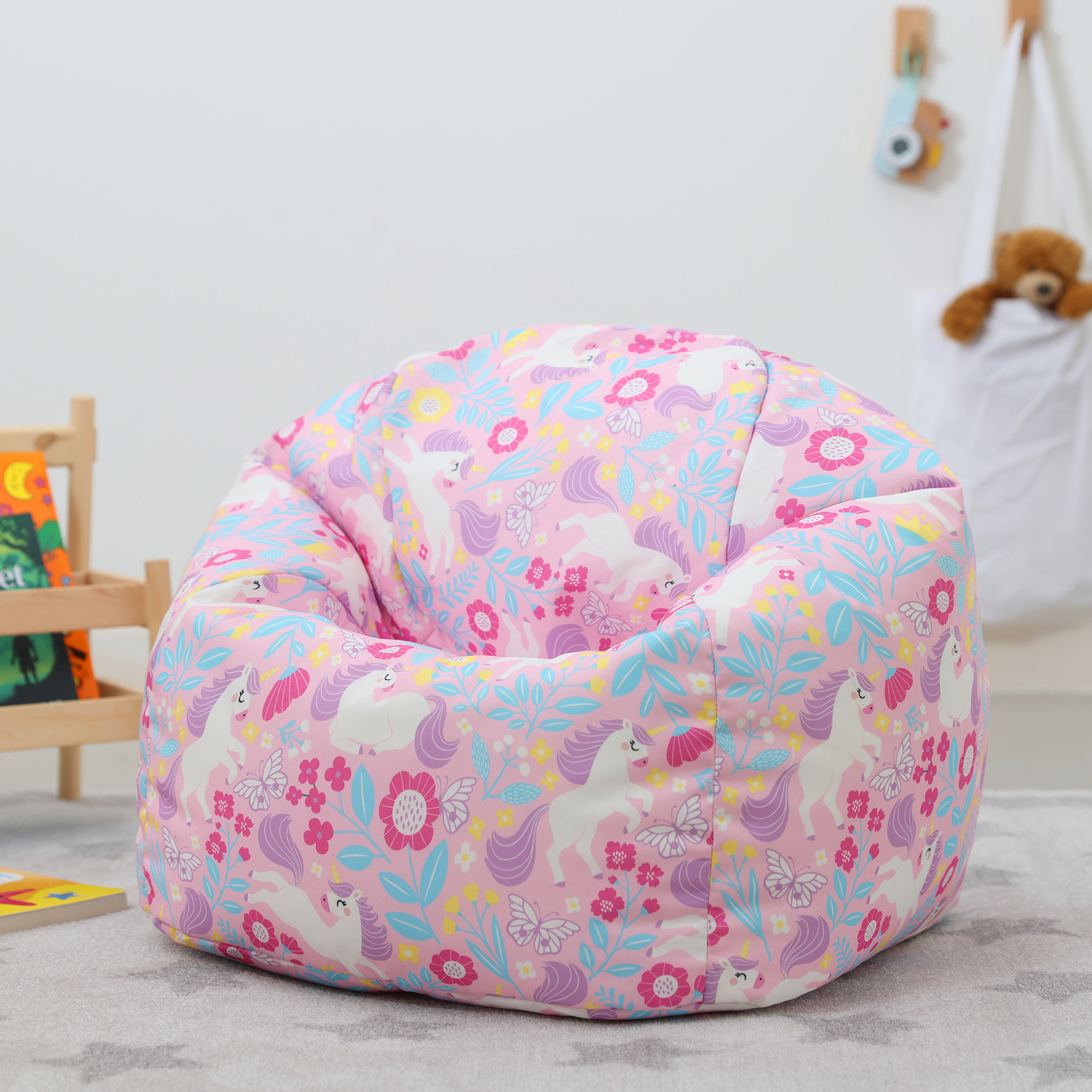 Kids Bean Bag Chair, Childrens Beanbag for Girls and Boys - Unicorn